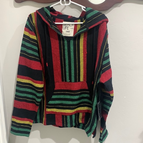 Poncho Rasta Baja poncho hoodie - Picture 3 of 5